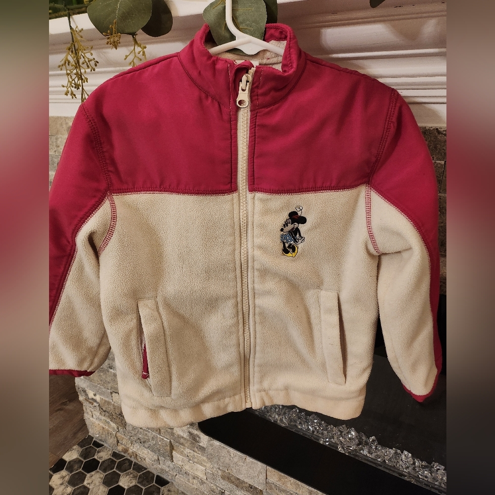 Disney Cream and Pink Puffer Jacket